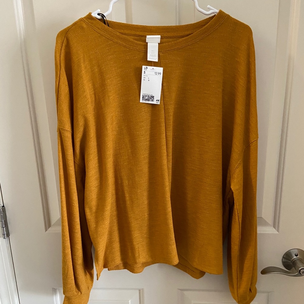NWT Mustard long sleeve blouse